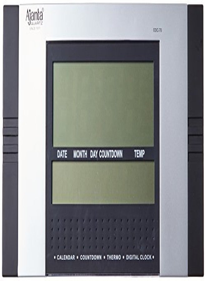 Ajanta Quartz Plastic Rectangle Digital Alarm Wall Clock (29 cm x 19 cm x 2.5 cm, Black, ODC 70) - Image 3